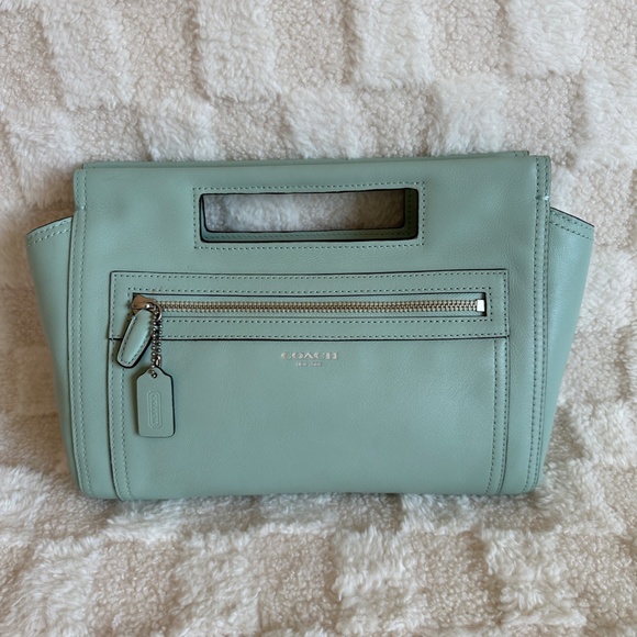 Pre-owned! VTG! COACH Legacy Clutch Hang Tag In Mint Leather Women's Pouch Zips - Picture 2 of 11